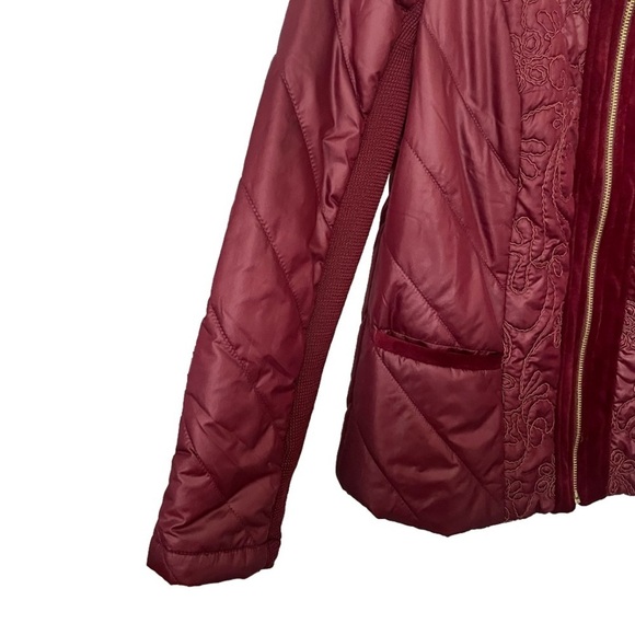 Chico's Zenergy Velvet Trim Jacket Size 0 Long Sleeve Zipper Front Open Front - Picture 9 of 11